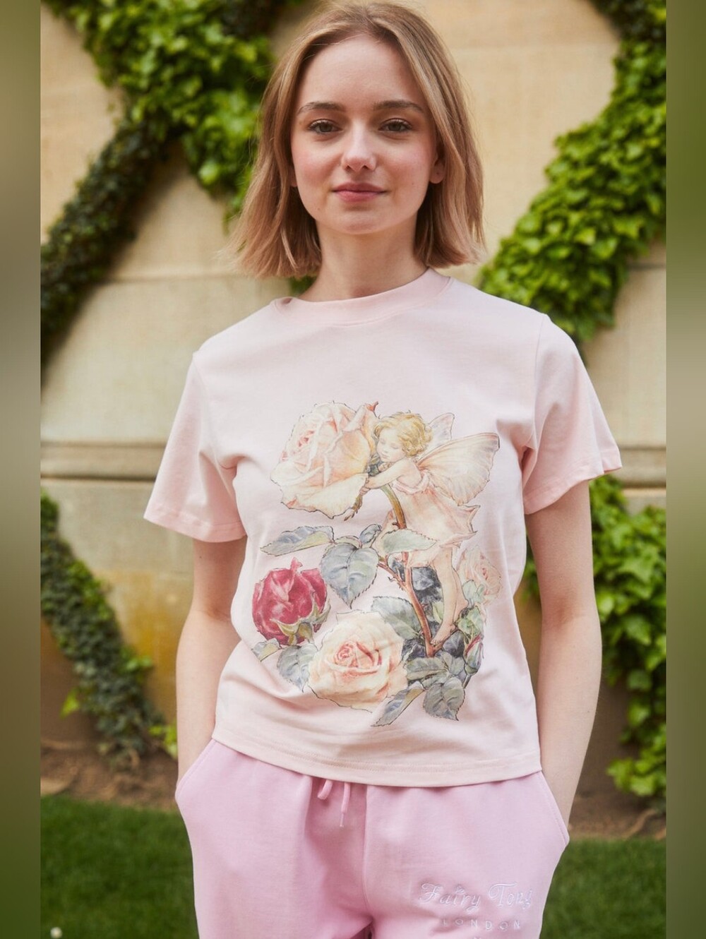 Fairy Tong London Rose Fairy T-shirt - Pink Fairycore Coquette Tee - Size XL